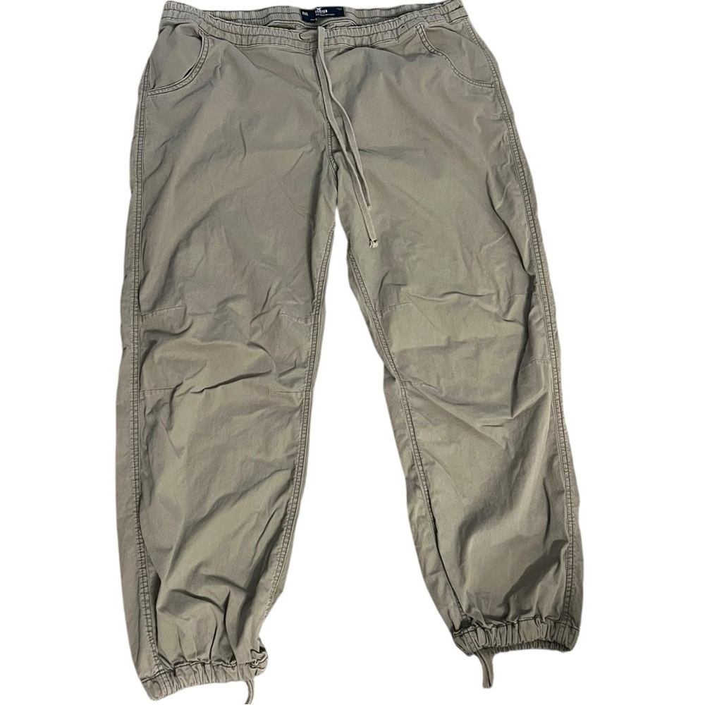 Hollister Khaki Adjustable-Rise Parachute Baggy Joggers Mens XXL